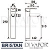 Bristan Nero Tall Basin Mixer without Waste Tap Dimensions